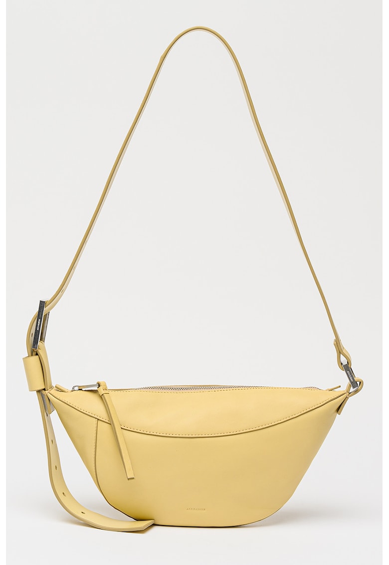 Geanta crossbody de piele cu bareta ajustabila Luna - Bej