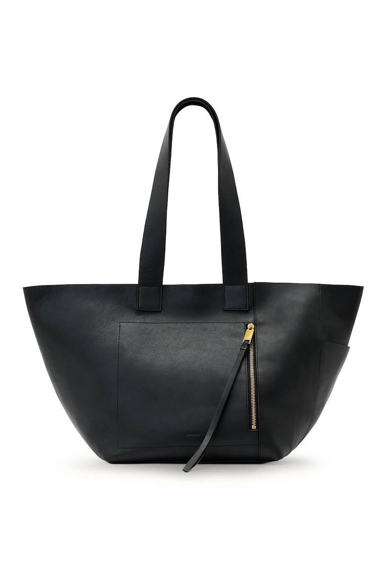 Geanta shopper de piele - Gri antracit