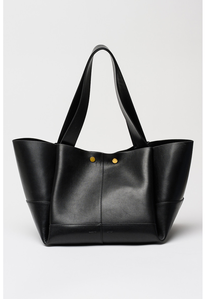 Geanta shopper de piele Rosalie - Negru