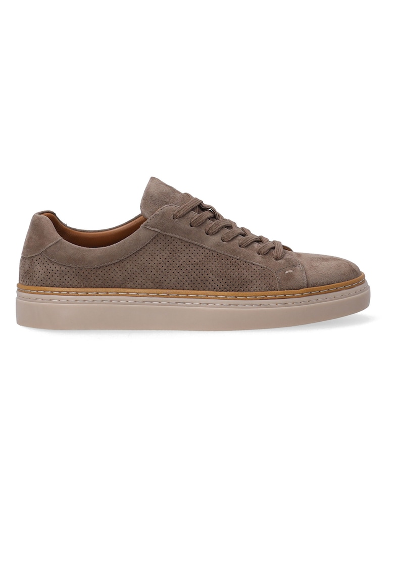 Pantofi sport din piele intoarsa cu aspect perforat