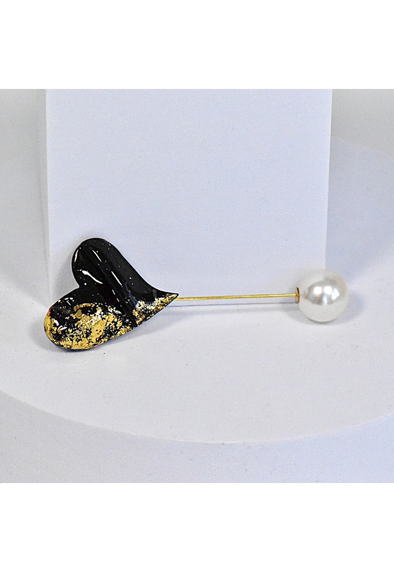 Brosa din lut polimeric si rasina epoxidica - design unicat - multicolor
