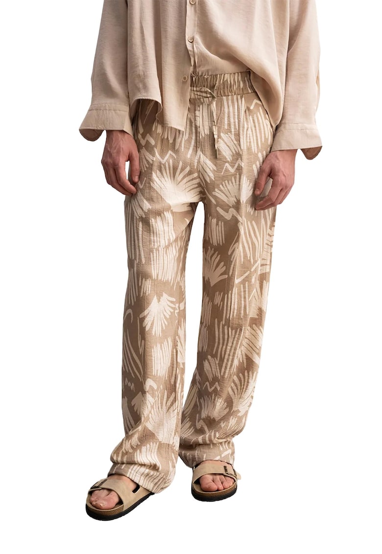 Pantaloni barbati - din poliester - bej