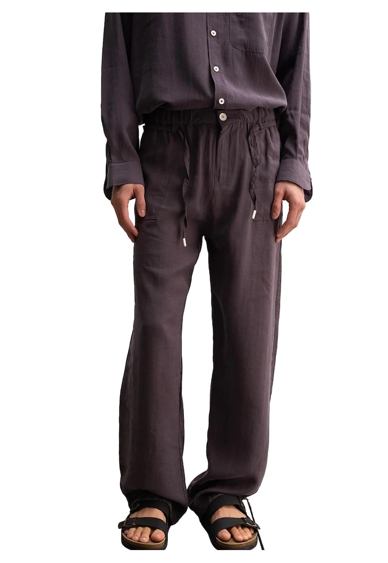 Pantaloni barbati - lyocell/poliester - gri carbune