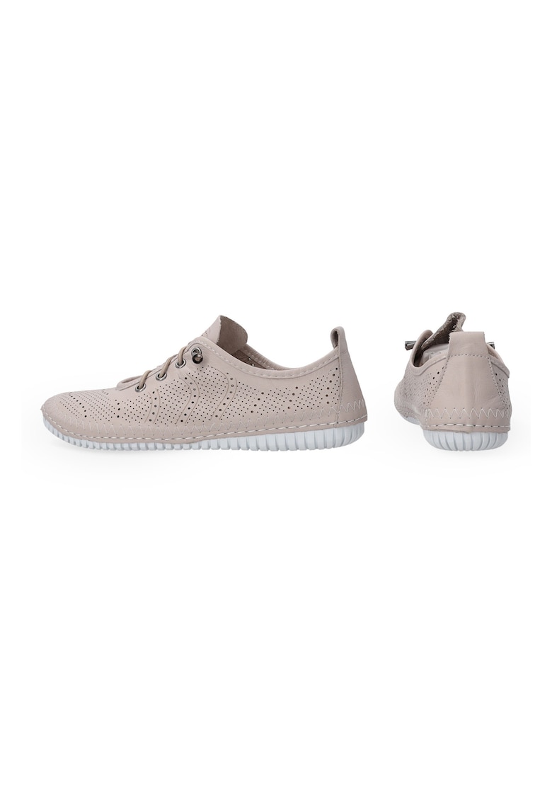 Pantofi casual cu sireturi elastice si detalii perforate