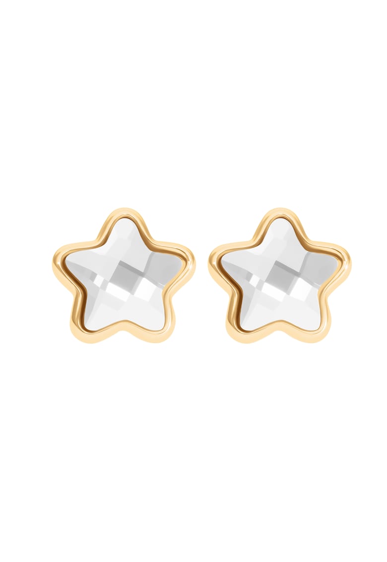 Cercei in forma de stea placati cu aur de 18K