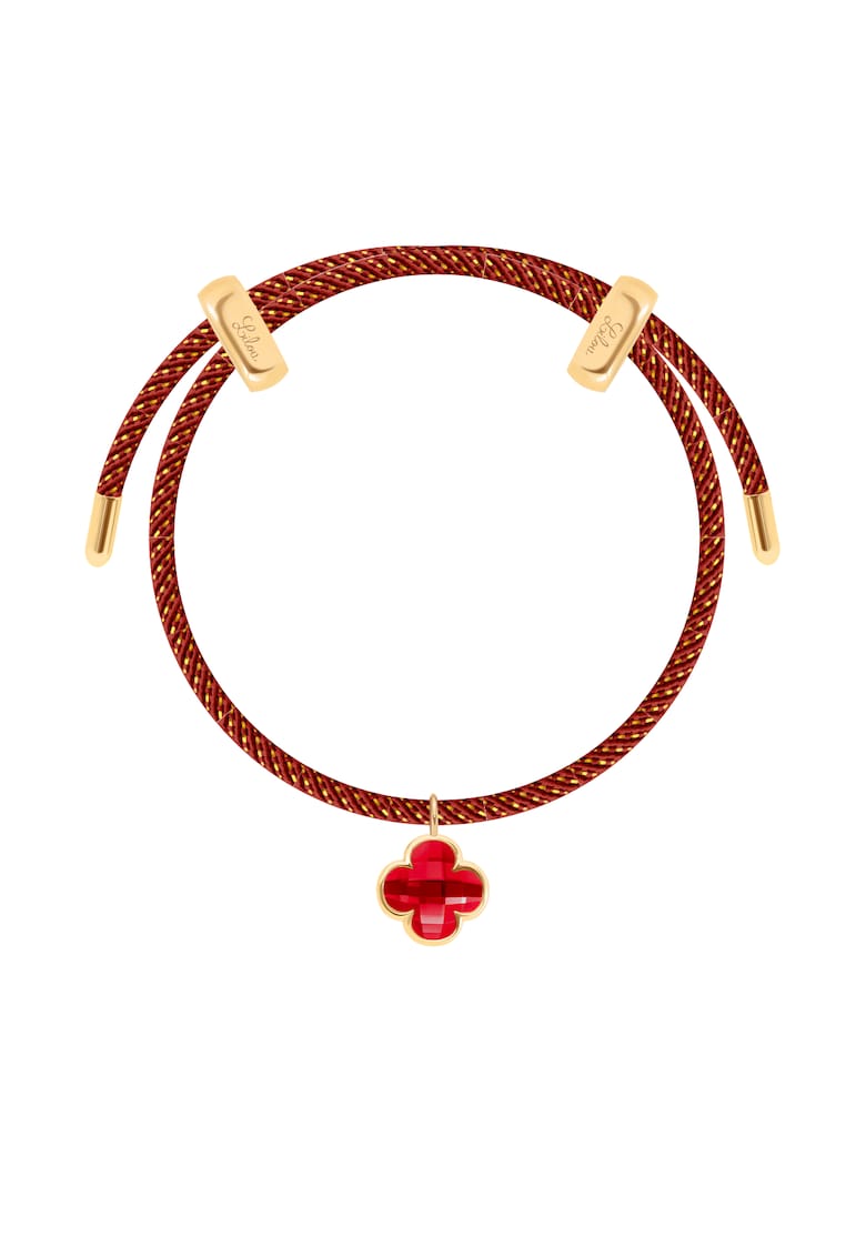 Bratara reglabila cu charm in forma de trifoi din cristal