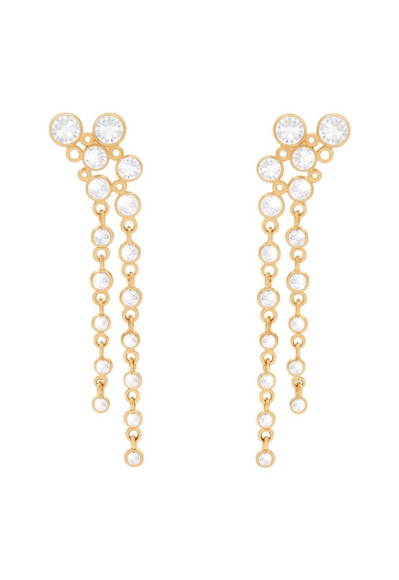 Cercei placati cu aur 18K si decorati cu pietre zirconia