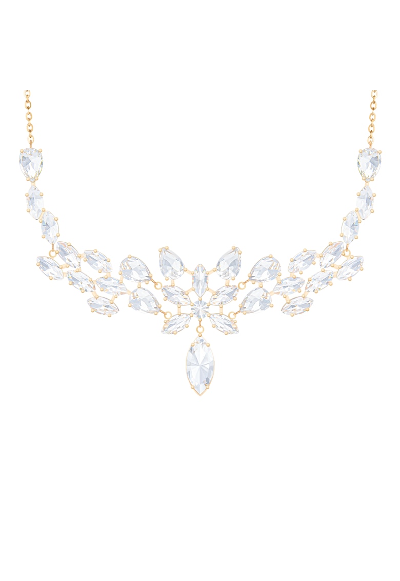 Colier cu cristale albe placat cu aur de 18K Glamour