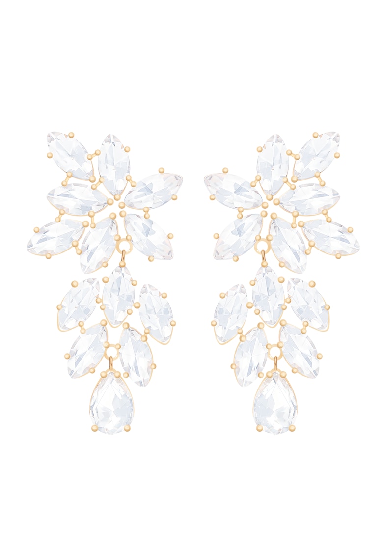 Cercei atarnatori cu cristale - placati cu aur de 18K