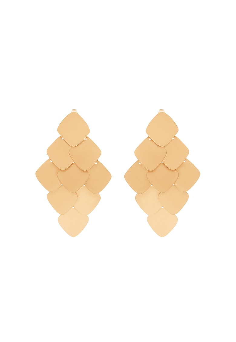 Cercei placati cu aur de 18k - in forma de romb Snake