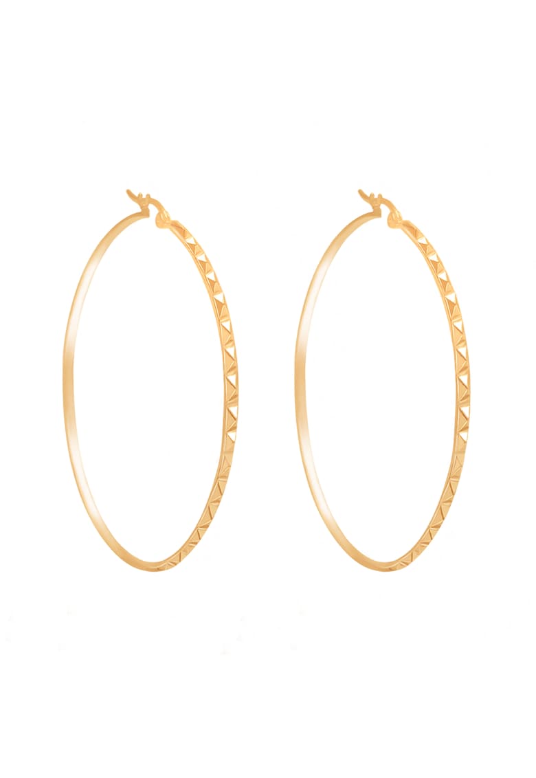 Cercei mari rotunzi placati cu aur de 18K ETNO III