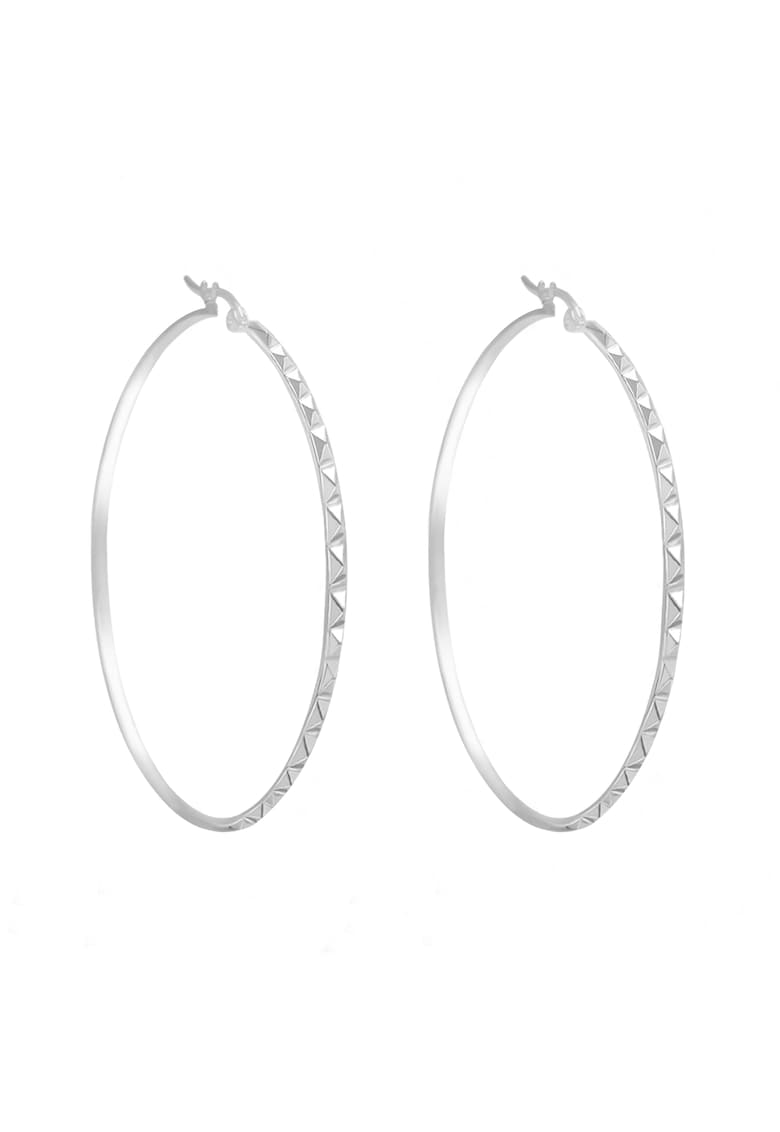 Cercei mari rotunzi placati cu argint ETNO III