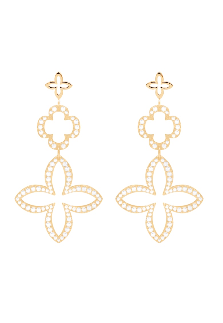Cercei Lily placati cu aur 18k