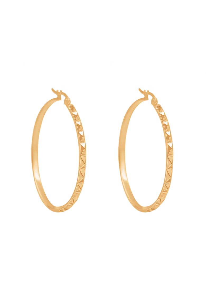 Cercei rotunzi placati cu aur de 18K ETNO III