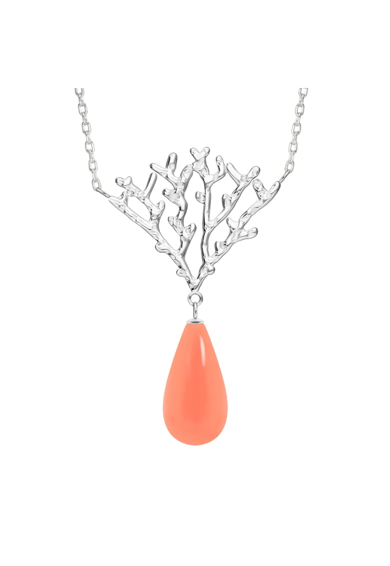 Colier cu pandantiv placat cu argint Coral