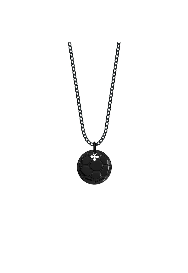 Colier din otel inoxidabil cu pandantiv in forma de minge de fotbal