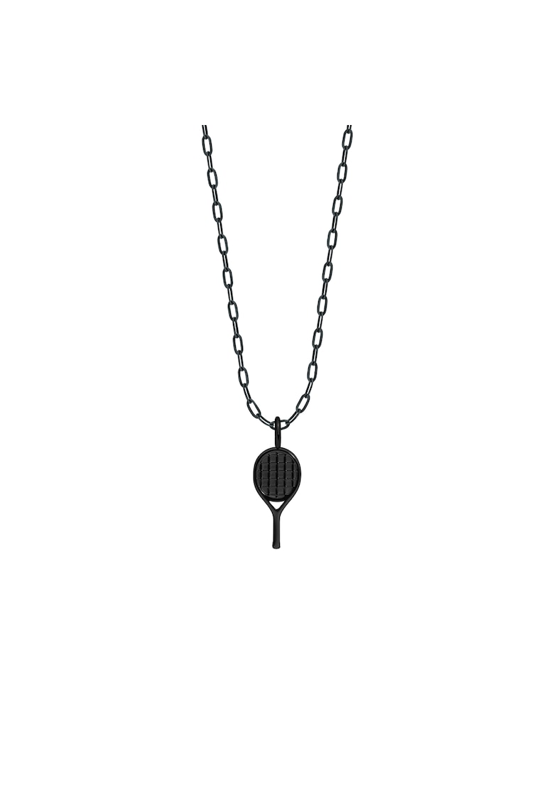 Colier din otel inoxidabil cu pandantiv in forma de racheta de tenis