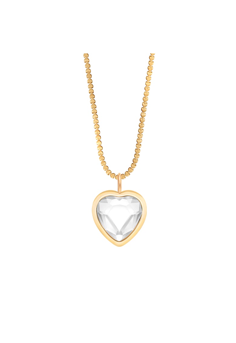 Colier din otel inoxidabil cu pandantiv decorat cu cristal