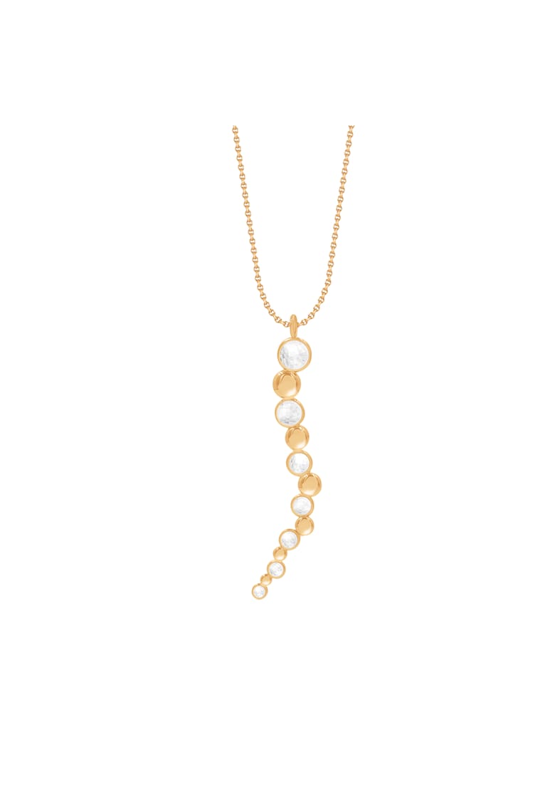 Colier placat cu aur 18K si element decorat cu pietre zirconia