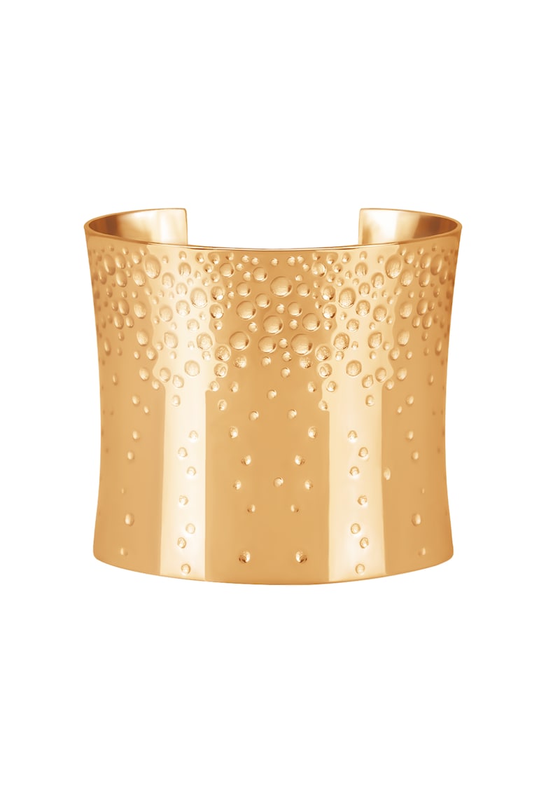 Bratara fixa placata cu aur 18K cu aspect masiv si detalii texturate