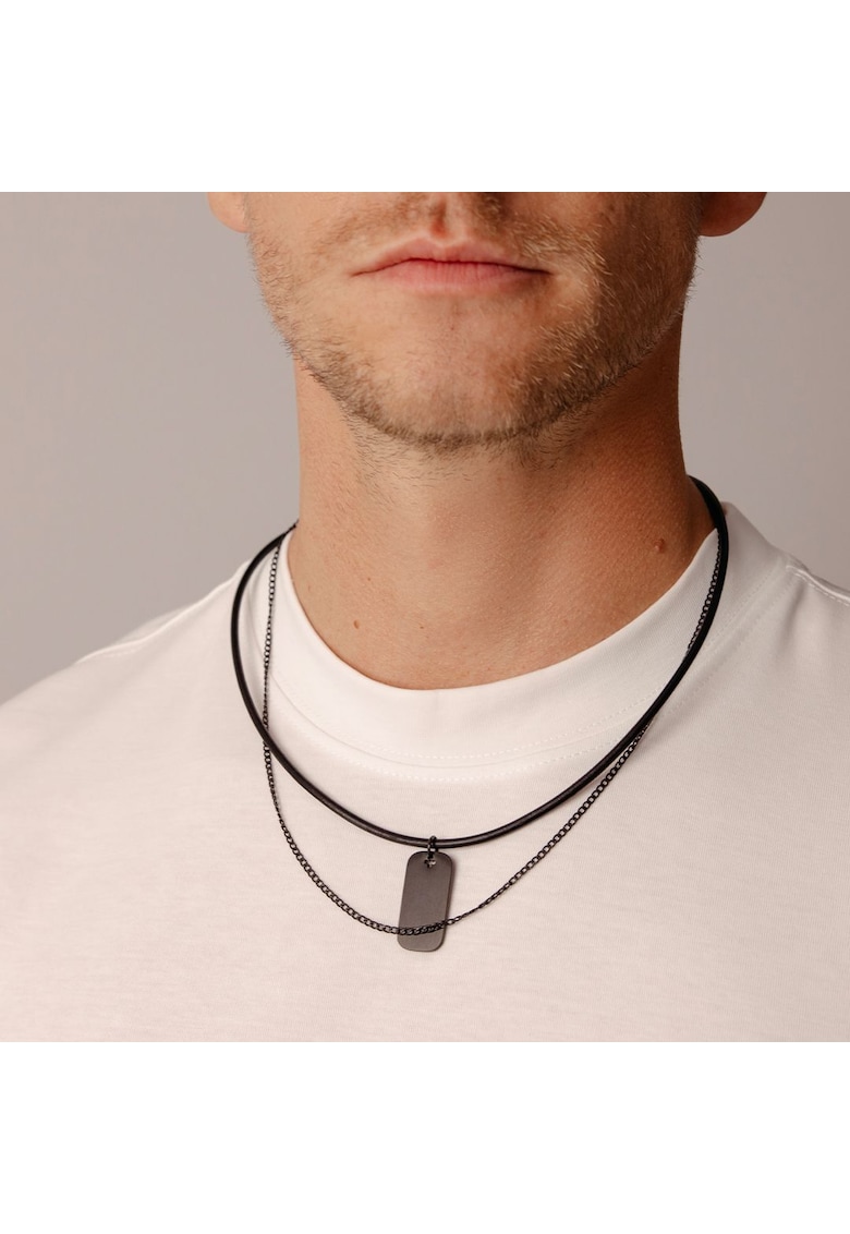 Colier din otel inoxidabil placat cu PVD Pancerka