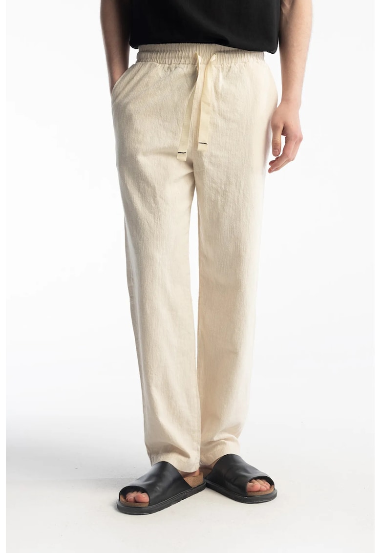 Pantaloni barbati - picior drept - bej natural - bumbac 100%