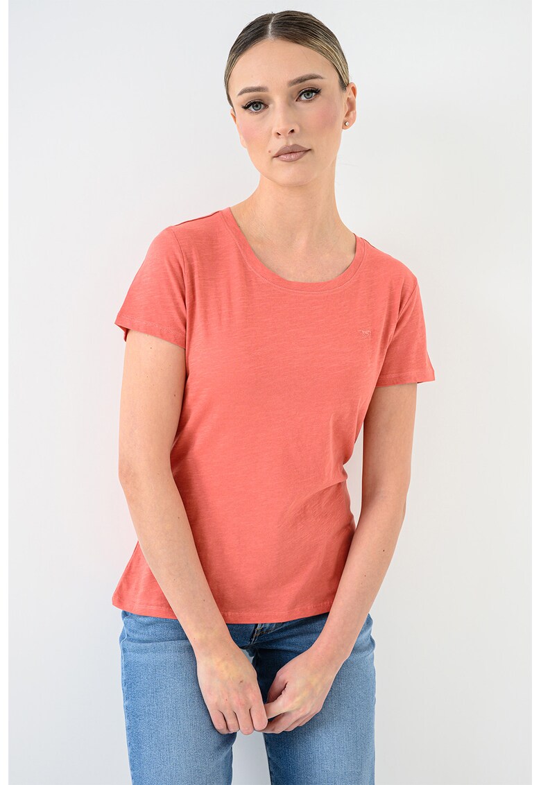 Tricou cu decolteu rotund - Rosu deschis