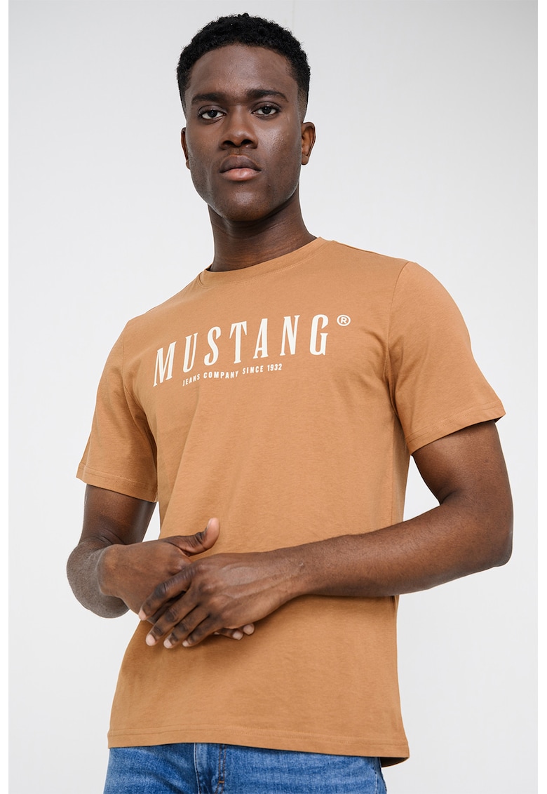 Tricou cu logo Austin - Alb/Maro