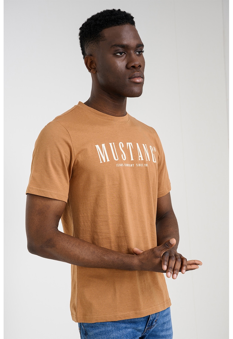 Tricou cu logo Austin - Alb/Maro