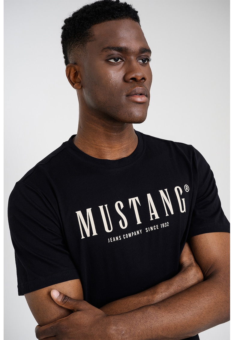 Tricou cu logo Austin - Alb/Albastru ultramarin