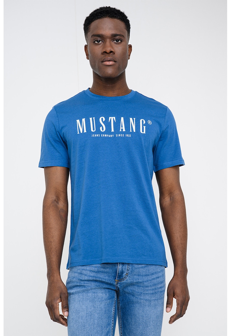 Tricou cu logo Austin - Alb/Albastru safir