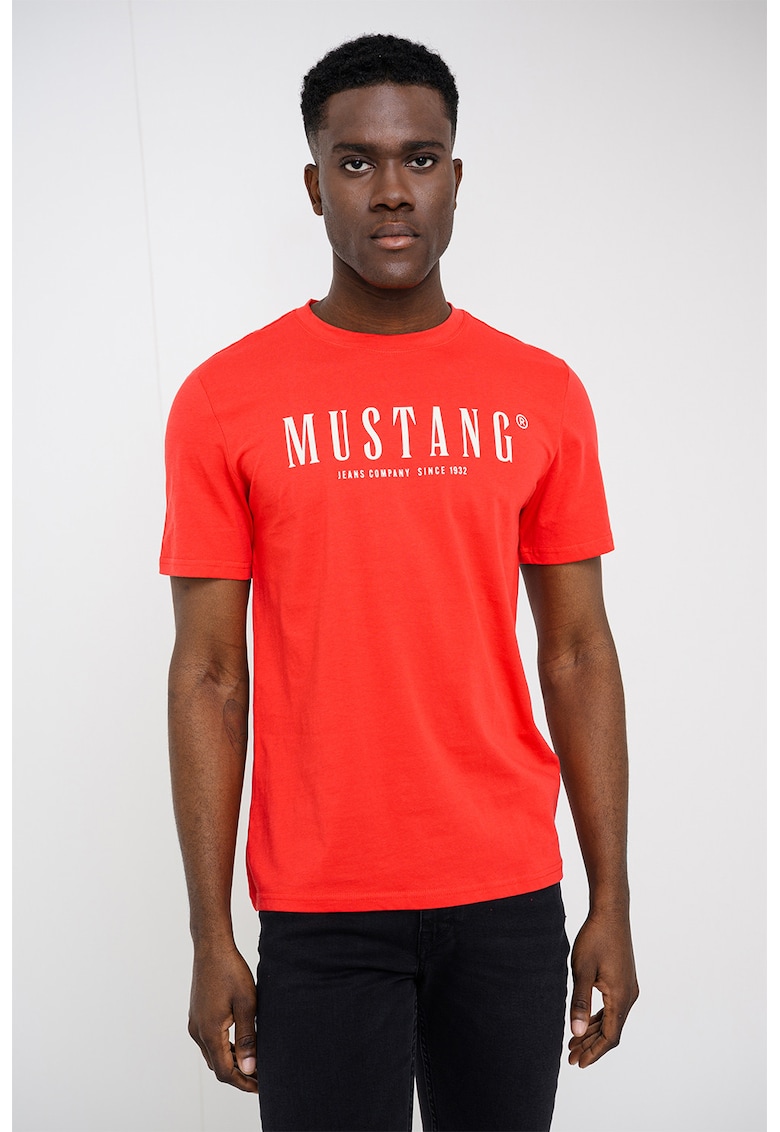 Tricou cu logo Austin - Alb/Rosu capsuna