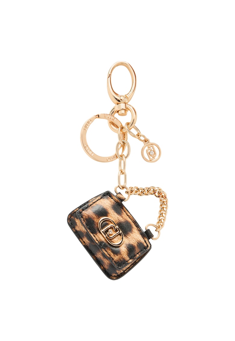 Breloc cu animal print si model geanta - Maro/Animal