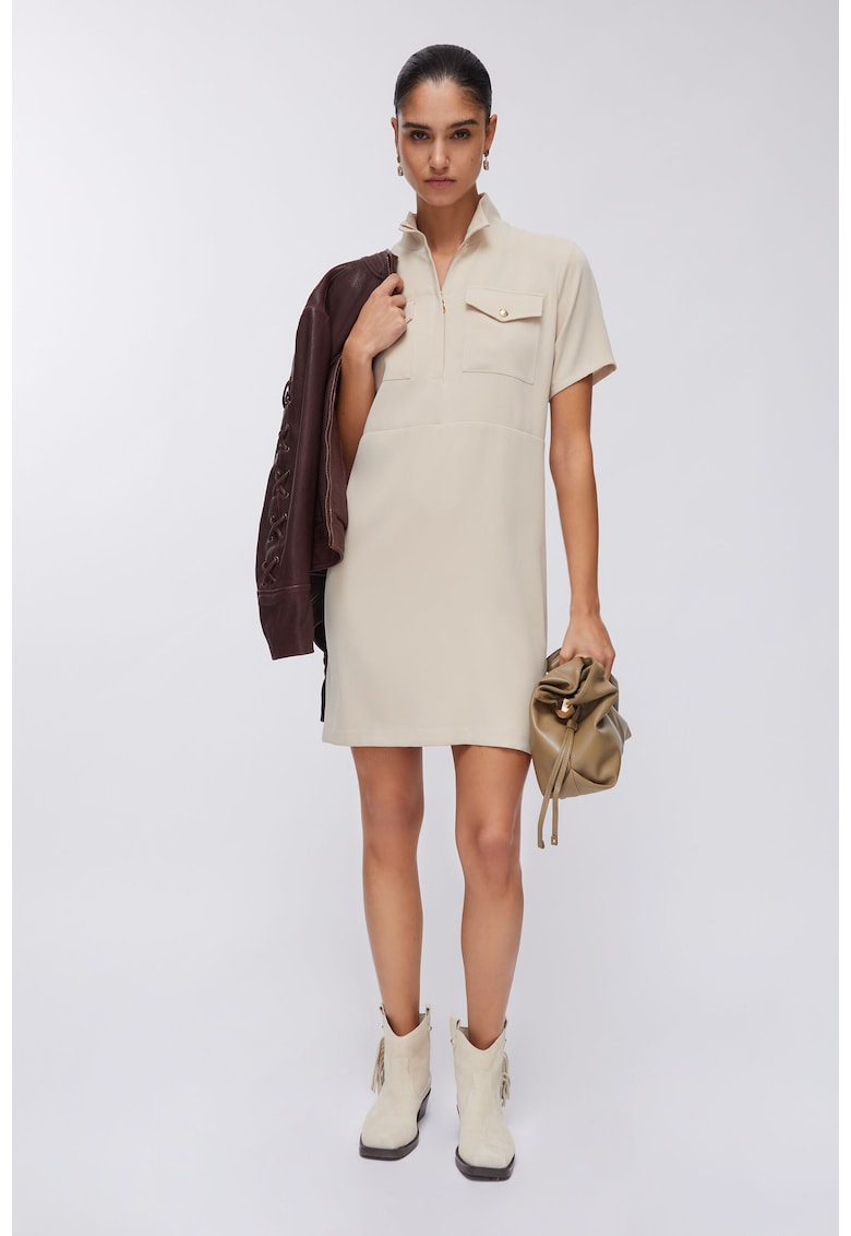 Rochie mini dreapta - Bej