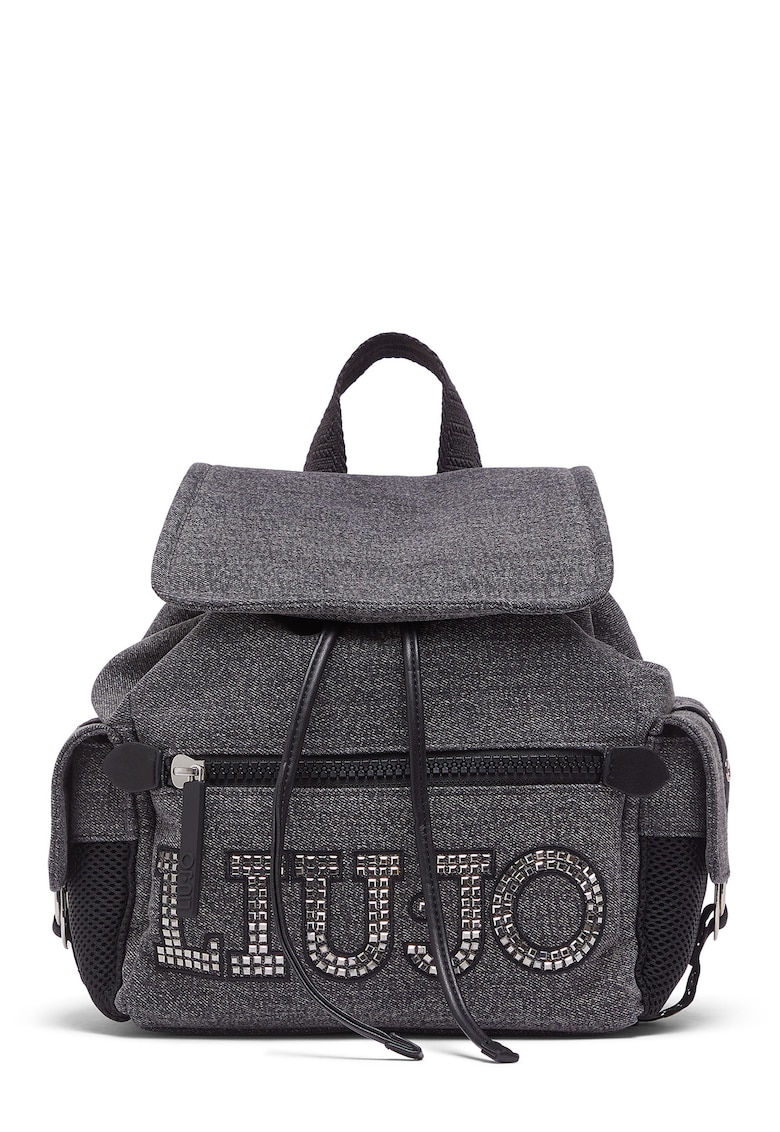Rucsac din denim cu logo - Gri