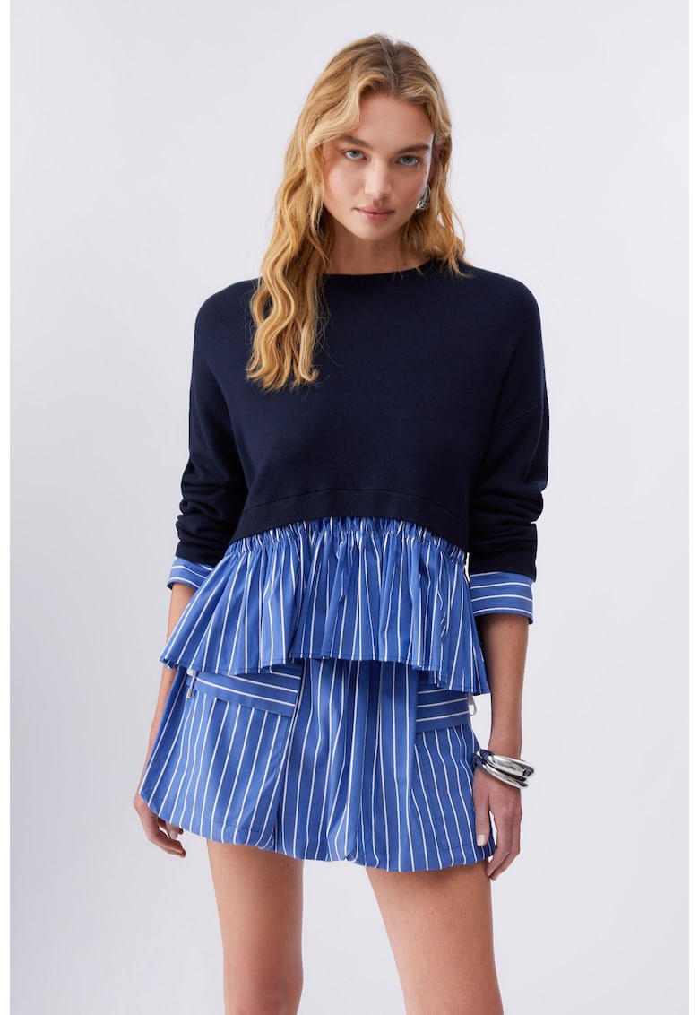 Bluza cu model 2in 1 - Negru