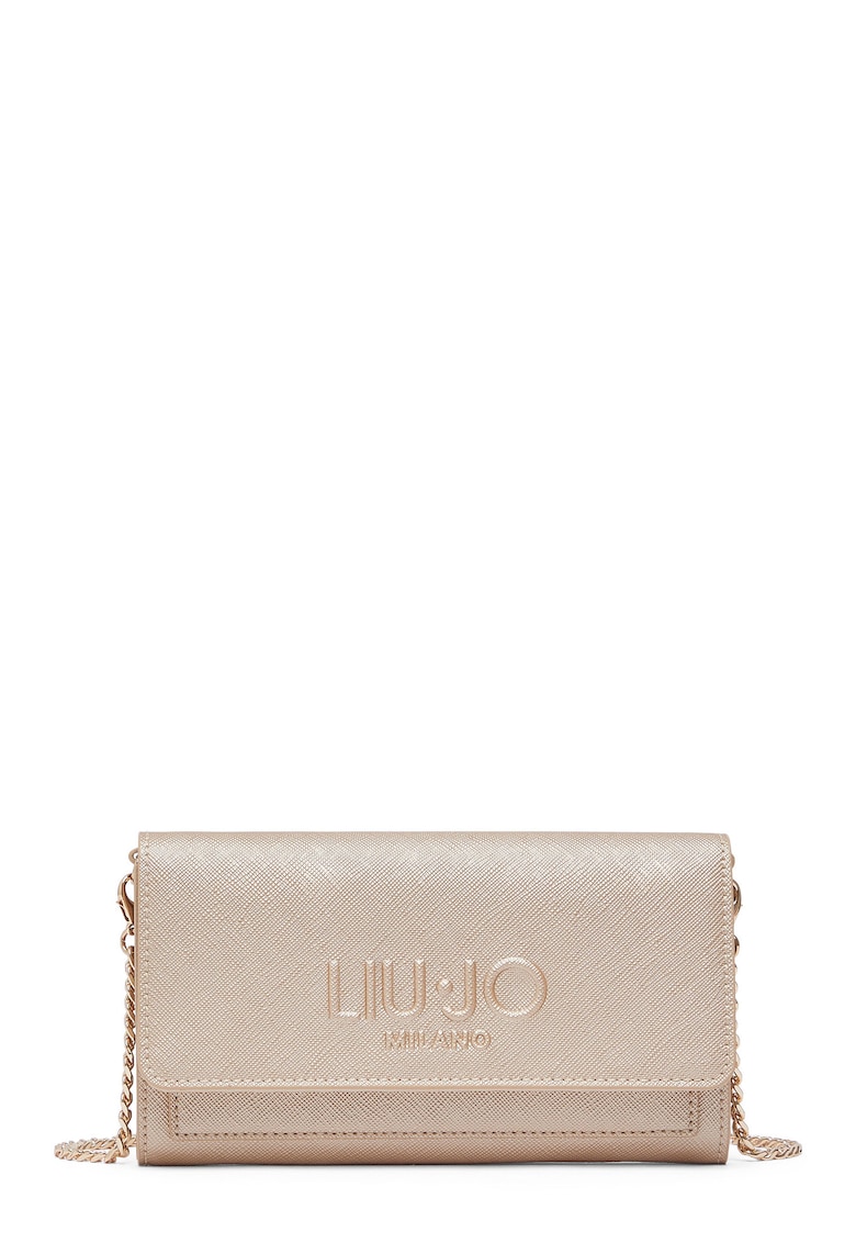 Geanta crossbody de piele ecologica cu logo - Auriu