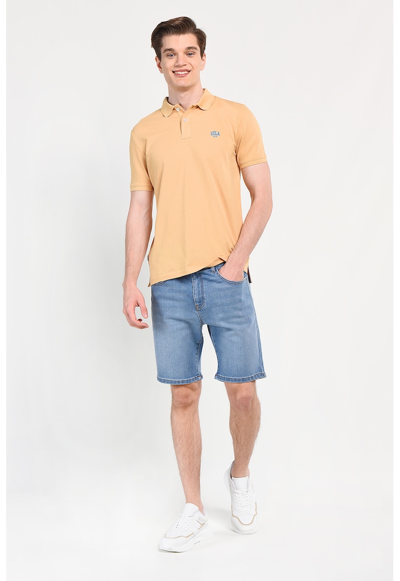 Tricou polo cu logo discret Lakes - Bej