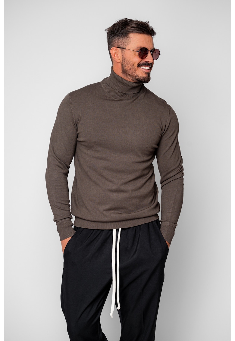 Pulover cu guler inalt Brown 19869 - Maro