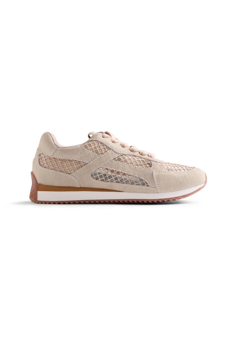 Pantofi sport de piele cu garnituri de plasa Roxas - Bej
