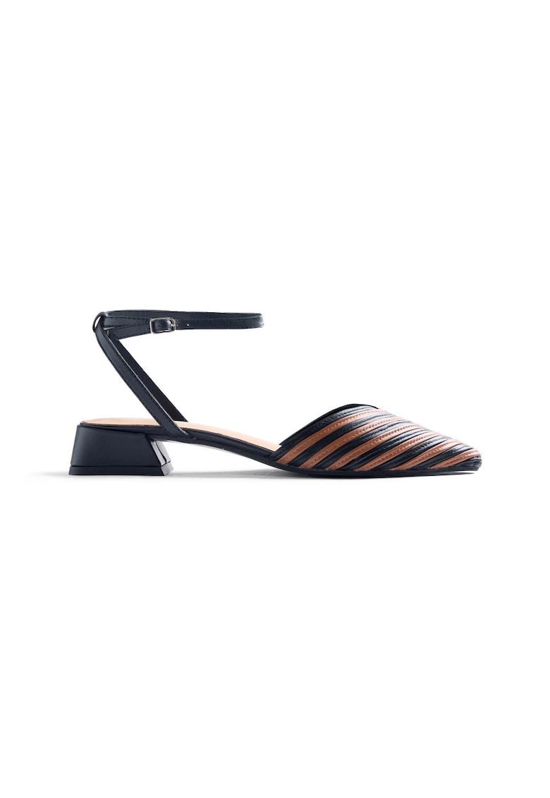 Pantofi de piele cu toc si varf ascutit Clawson - Negru/Maro