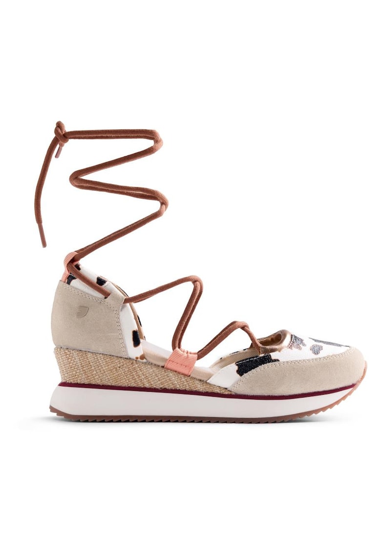 Pantofi sport wedge cu decupaje Abuya - Maro/Bej