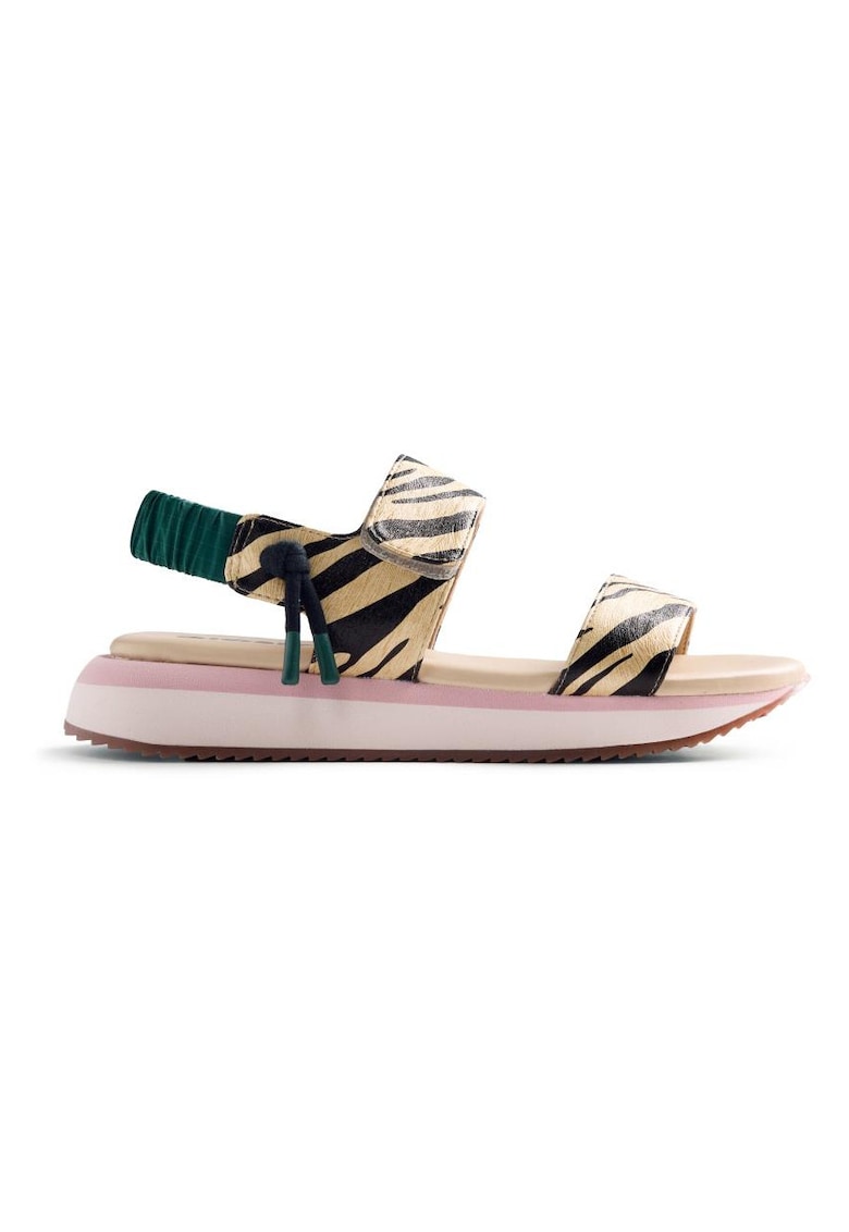 Sandale cu animal print Eslov - Negru/Galben