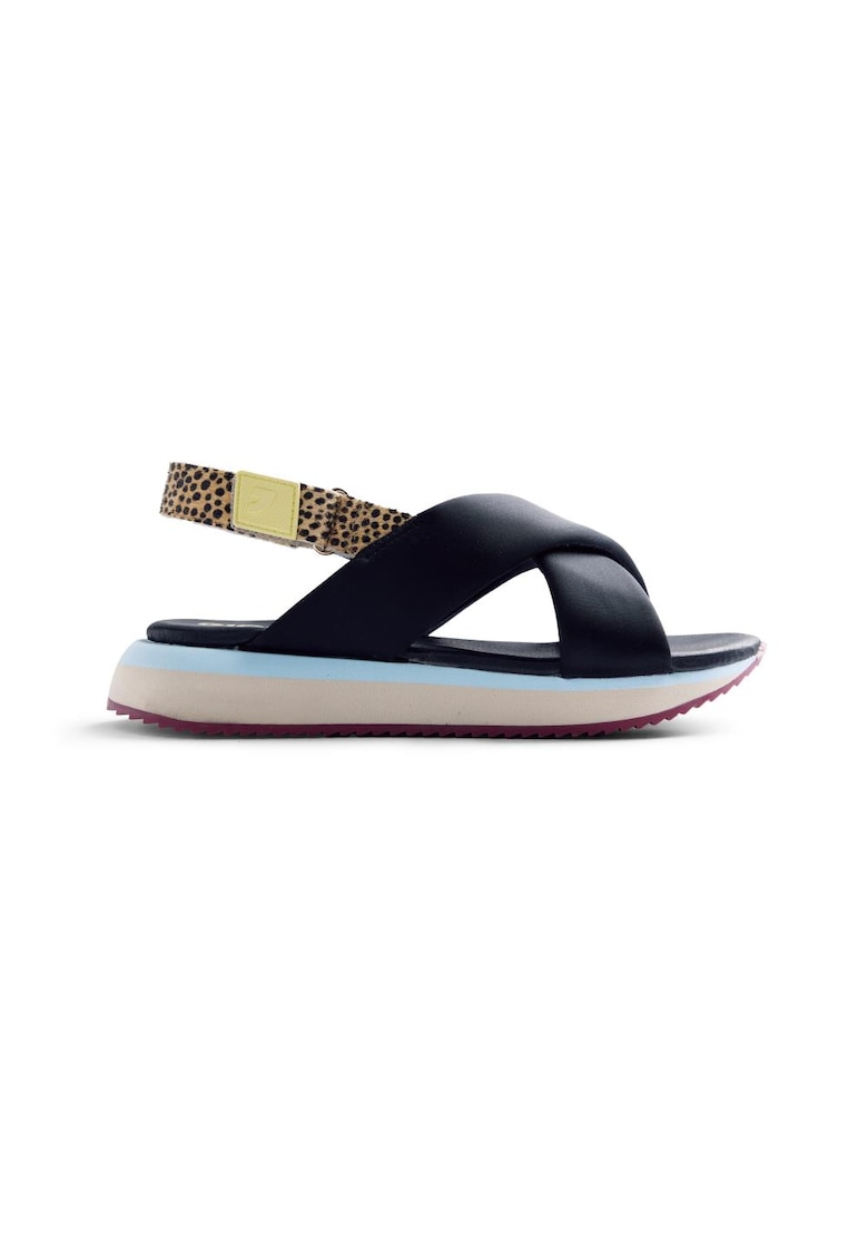 Sandale flatform cu animal print Talisay - Negru