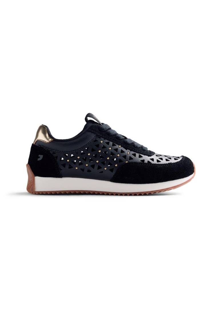 Pantofi sport cu garnituri de piele intoarsa si decupaje Caseville - Negru