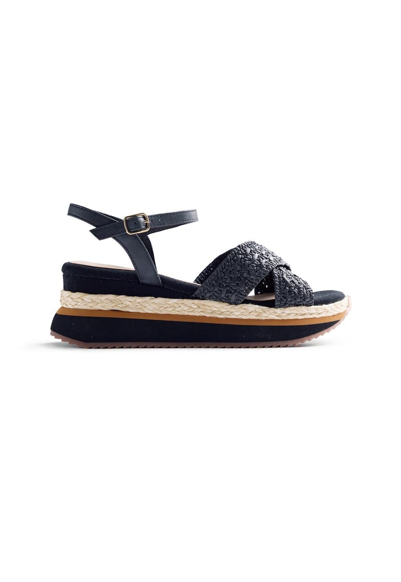 Sandale-espadrile wedge Trevelin - Negru