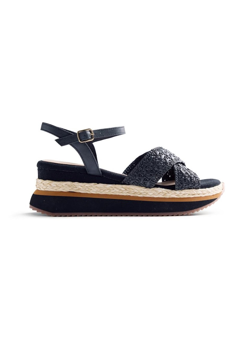Sandale-espadrile wedge Trevelin - Negru
