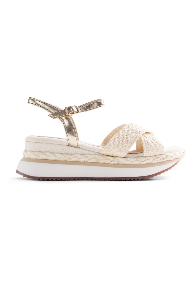 Sandale-espadrile wedge Trevelin - Alb murdar