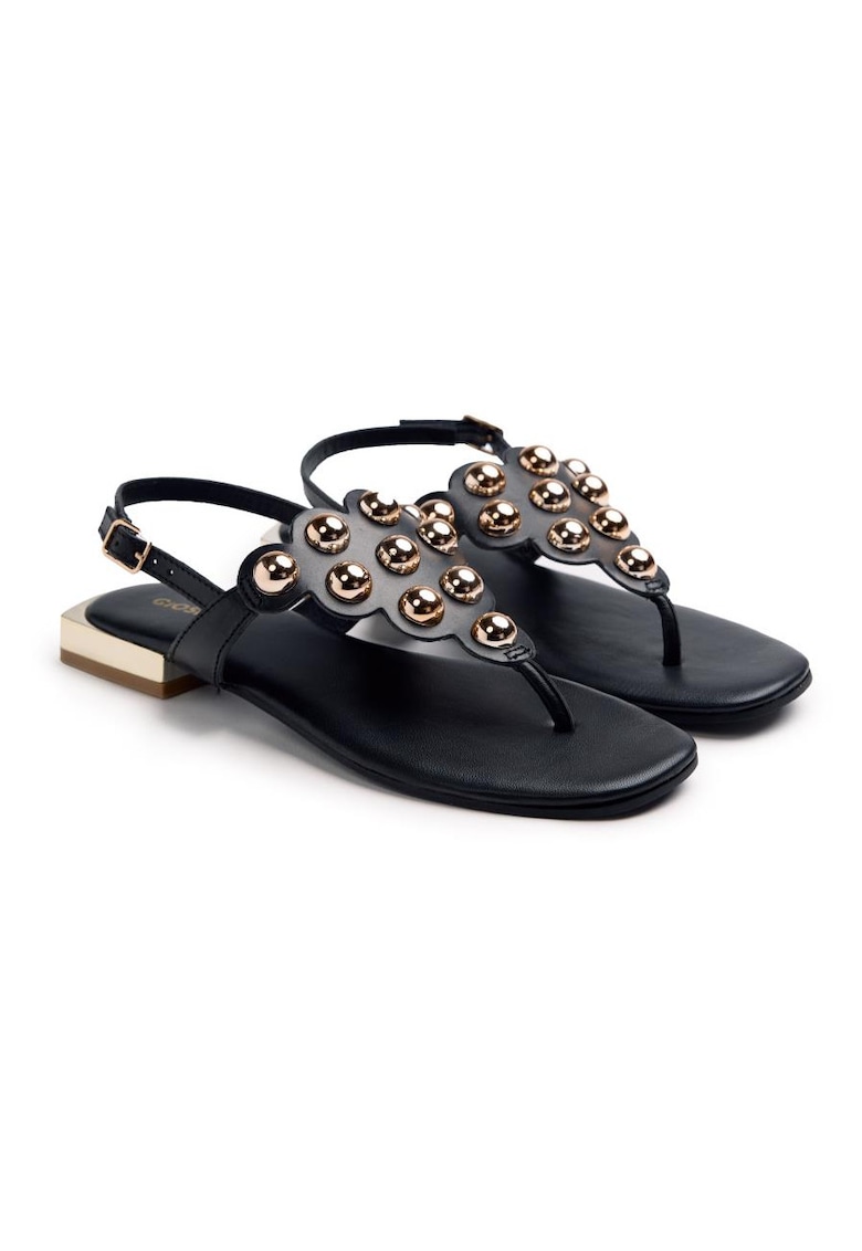 Sandale de piele cu tinte Kaduna - Negru
