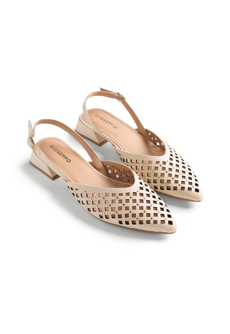 Pantofi slingback de piele Lagos - Alb fildes